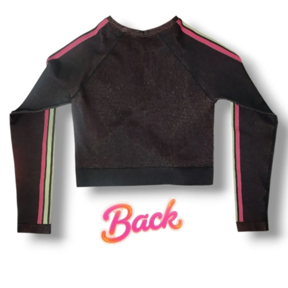 Fabletics Long Sleeve Aisley Crop Top | Black Seamless | Size XL | NWOT - Picture 5 of 11